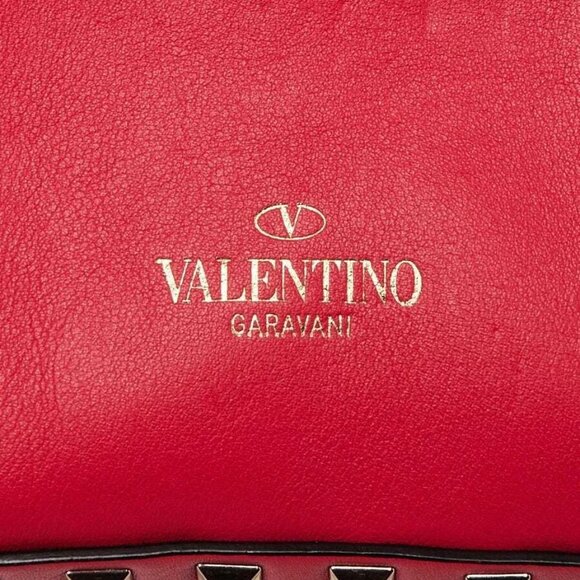 Valentino Red Smooth Leather Rockstud Mini Backpack Bag - Picture 6 of 10